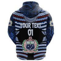 Custom Manu Samoa Rugby Zip Hoodie Creative Style Black, Custom Text and Number - Polynesian Pride