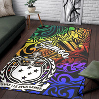 Samoa Area Rug - Rainbow Polynesian Pattern - Polynesian Pride