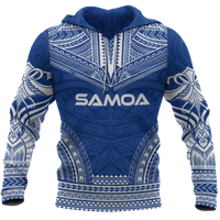 Samoa Polynesian Chief Hoodie Blue Version Unisex Blue - Polynesian Pride