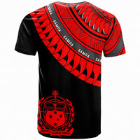 Samoa Custom T Shirt Ginger Lei Red Pattern - Polynesian Pride