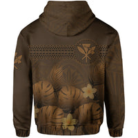 Hawaii Monstera Polynesian Kanaka Hoodie (Zip up) Autumn Style - Polynesian Pride