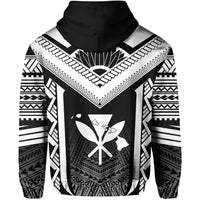 Hawaii Kanaka Polynesian Zip up Hoodie Active White - Polynesian Pride