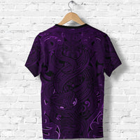 New Zealand Shirt, Maori Gods T Shirt, Tumatauenga (God of War) Purple - Polynesian Pride