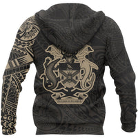 Solomon Hoodie Solomon Coat of Arms Polynesian Tattoo Style - Polynesian Pride