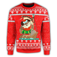 Hawaiian Santa Claus Mele Kalikimaka Christmas Sweatshirt - Red - Farah Style - AH - Polynesian Pride