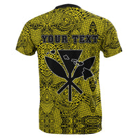 Custom Hawaii Royal King Tatau Yellow Polynesian T Shirt - Polynesian Pride