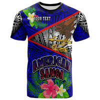 American Samoa T Shirt Custom American Samoa Eagle Flag Style With Polynesian Patterns T Shirt LT10 - Polynesian Pride