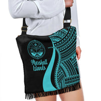 Marshall Islands Boho Handbag - Turquoise Polynesian Tentacle Tribal Pattern Crest - Polynesian Pride