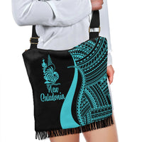 New Caledonia Boho Handbag - Turquoise Polynesian Tentacle Tribal Pattern Crest - Polynesian Pride
