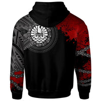 Tahiti Zip up Hoodie Polynesian Chain Style - Polynesian Pride