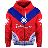 Custom Taiwanese Hoodie Taiwan Unique Polynesian Tattoo LT8 Zip Hoodie - Polynesian Pride
