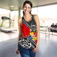 Tonga Women Racerback Tank Polynesian Style Fall In The Wave - Polynesian Pride