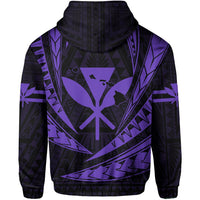Polynesian Kakau Kanaka Maoli Map Hawaii Zip Hoodie Purlple - Polynesian Pride