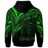 Tokelau Hoodie Green Color Cross Style - Polynesian Pride