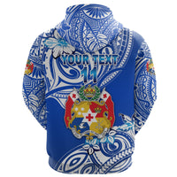 Custom Mate Maa Tonga Rugby Hoodie Polynesian Unique Vibes, Custom Text and Number Blue - Polynesian Pride