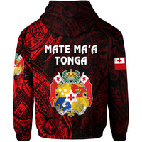Custom Tonga Coat of Arms Zip Hoodie Simple Vibes Red LT8 - Polynesian Pride