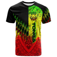 Tonga T Shirt Reggage Color Symmetry Style Unisex Black - Polynesian Pride