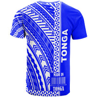 Tonga T Shirt Barcode Blue Color - Polynesian Pride