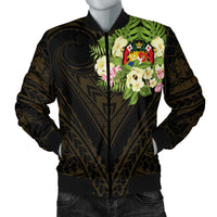 Tonga Men's Bomber Jacket - Polynesian Gold Patterns Collection - Polynesian Pride