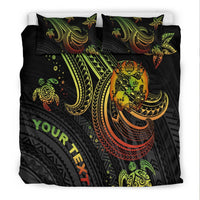 Tonga Custom Personalised Bedding Set - Reggae Turtle - Polynesian Pride