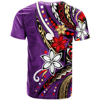 Northern Mariana Islands T Shirt Tribal Flower With Special Turtles Purple Color - Polynesian Pride