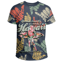 Hawaii Hibiscus Banzai Pipeline Surfing Girl T Shirt - Polynesian Pride