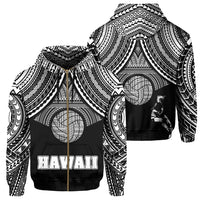 Polynesian Volleyball Hawaii Zip Hoodie Unisex White - Polynesian Pride