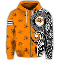 Custom Hawaii Hoodie James Campbell High Tribal Kakau Zip Hoodie - Polynesian Pride
