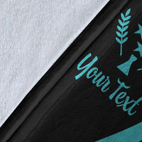 Kosrae Custom Personalised Premium Blanket - Turquoise Polynesian Tentacle Tribal Pattern - Polynesian Pride