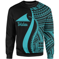 Tokelau Sweatshirt - Turquoise Polynesian Tentacle Tribal Pattern Unisex Turquoise - Polynesian Pride