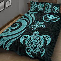 Hawaii Quilt Bed Set - Turquoise Tentacle Turtle - Polynesian Pride