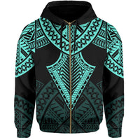 Hawaii Polynesian Hoodie Limited (Zip up) Tab Style Turquoise - Polynesian Pride
