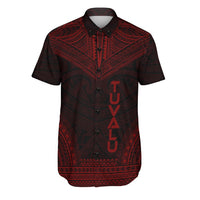 Tuvalu Polynesian Chief Shirt - Red Version Men Red - Polynesian Pride