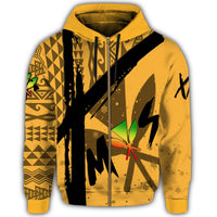 Hawaiian Map Kanaka Kakau Christmas Hoodie Zip X Style - Polynesian Pride