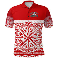 Tonga Umuman Prints Polo Shirt Special Version Red LT8 - Polynesian Pride