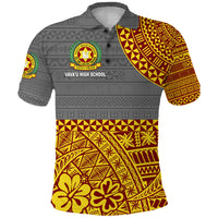 Custom Tonga Vavau High School Polo Shirt Kupesi Vibes Grey LT8 - Polynesian Pride