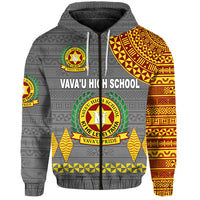 Tonga Vavau High School Zip Hoodie Simple Style Grey LT8 - Polynesian Pride