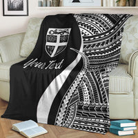 Fiji Custom Personalised Premium Blanket - White Polynesian Tentacle Tribal Pattern - Polynesian Pride