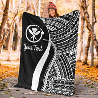 Hawaii Custom Personalised Premium Blanket - White Polynesian Tentacle Tribal Pattern - Polynesian Pride