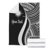 Marshall Islands Custom Personalised Premium Blanket - White Polynesian Tentacle Tribal Pattern - Polynesian Pride