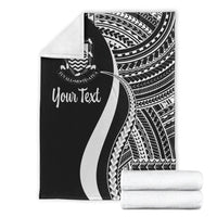 Tuvalu Custom Personalised Premium Blanket - White Polynesian Tentacle Tribal Pattern - Polynesian Pride