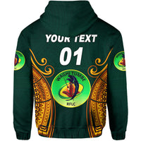 Custom Papua New Guinea Waghi Tumbes Hoodie Rugby Green, Custom Text and Number LT8 - Polynesian Pride