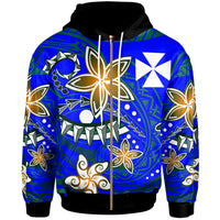 Wallis & Futuna Zip Hoodie Spring Style Unisex Blue - Polynesian Pride