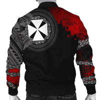 Wallis and Futuna Polynesian Men's Bomber Jacket - Polynesian Chain Style - Polynesian Pride