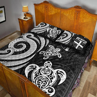 Fiji Quilt Bed Set - White Tentacle Turtle - Polynesian Pride