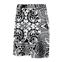 Hawaii Polynesian Tribal Turtle Board Shorts White - Polynesian Pride