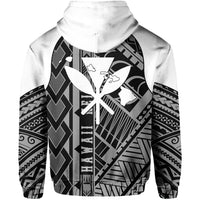 Hawaii Nei Hoodie Zip up Polynesian White - Polynesian Pride