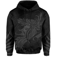Polynesian Tropic Hula Girl Hibiscus Hawaii Hoodie Gray - Polynesian Pride