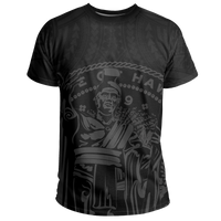 Hawaii King Coat of Arms Kanaka Map Polynesian T Shirt Gray - Polynesian Pride