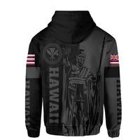 Hawaii King Polynesian Hoodie (Zip up) Lawla Style Gray - Polynesian Pride